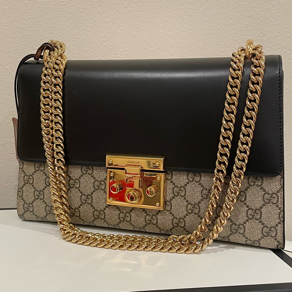 Gucci padlock GG supreme shoulder bag